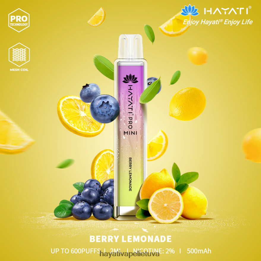 Hayati Pro Mini vienkartiniai uogų limonadas Hayati vilnius FFBB0Z2